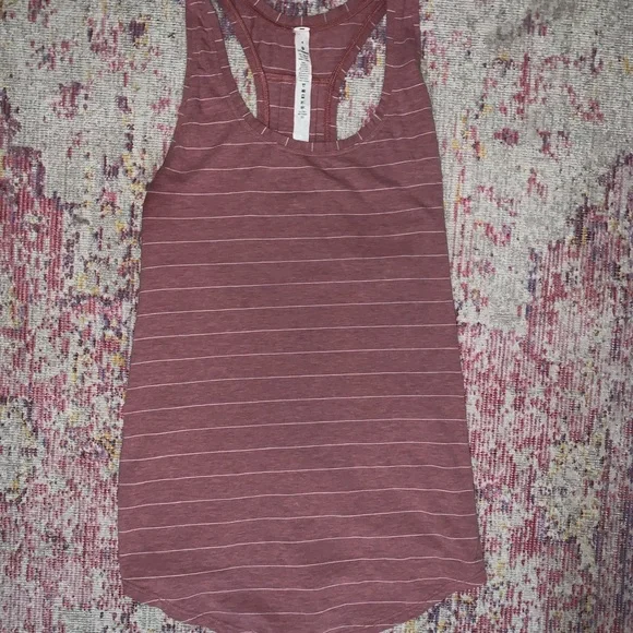 Lululemon Pink and White stripe love tank - Picture 2 of 4